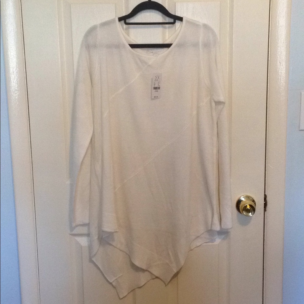New York & Company Large Blouse White
